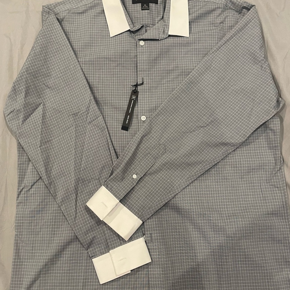INC International Concepts Gray Dress Shirt Contrast Collar (never worn)